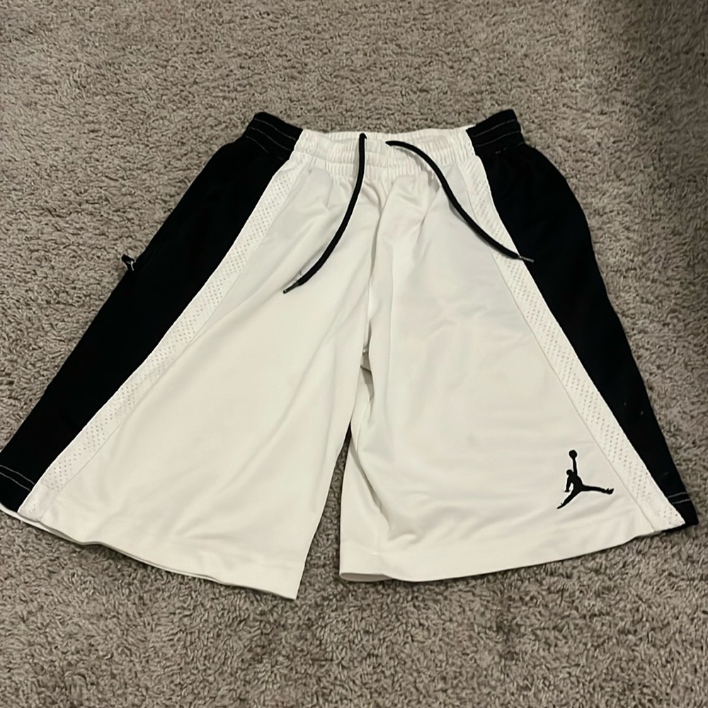 White and black Jordan shorts